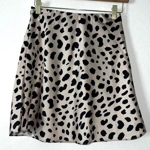 New Aqua Cheetah Print Tan / Black Mini Skirt Size S